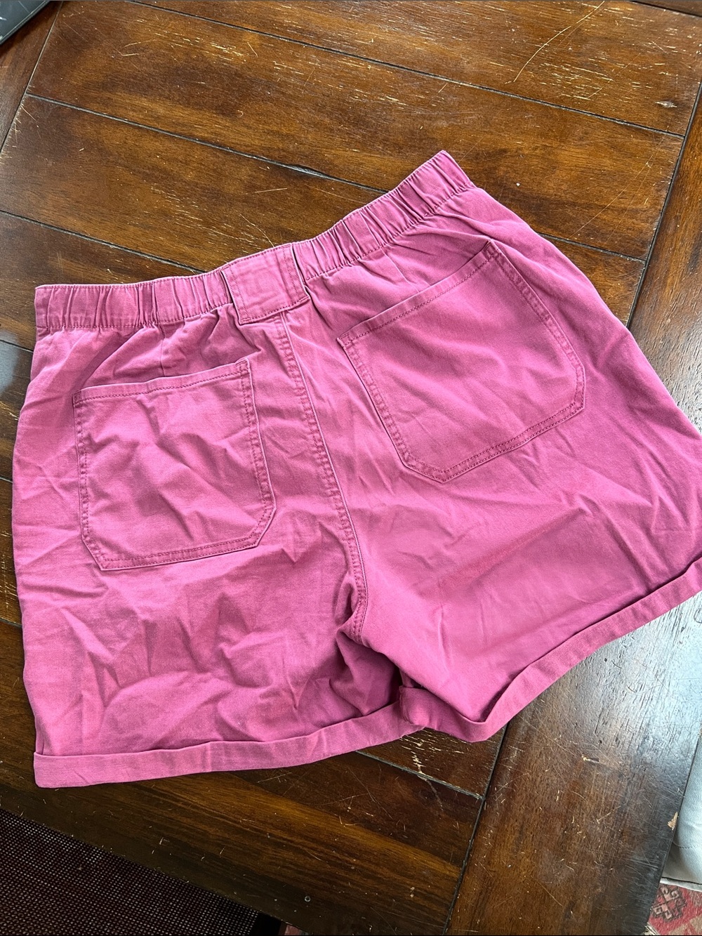 Gloria Vanderbilt High-Waist Rose Pink Cotton Shorts - Picture 3 of 3